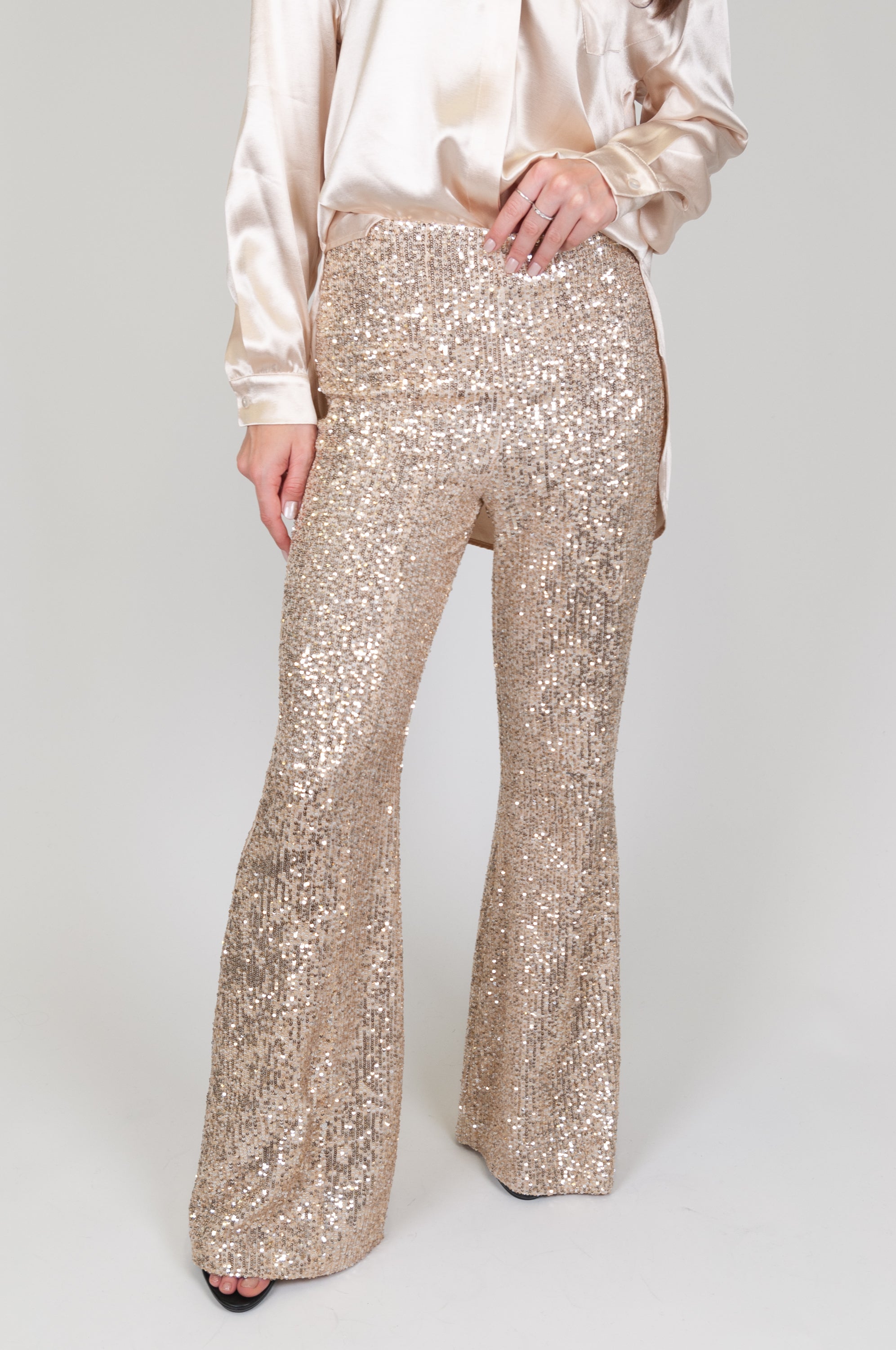 Tension in - Sequin flared trousers