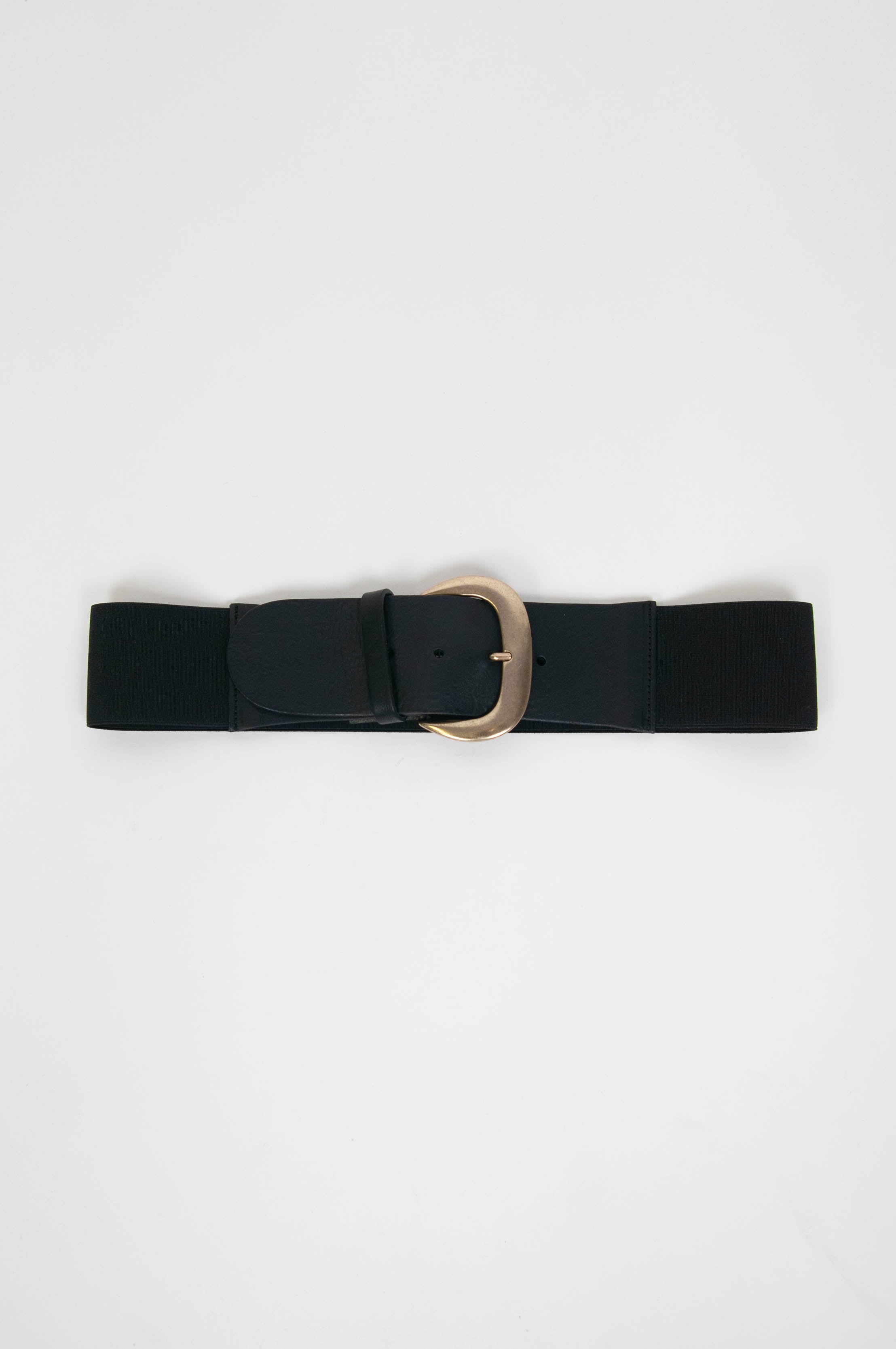 Tension in - Made in Italy genuine leather belt with metal buckle