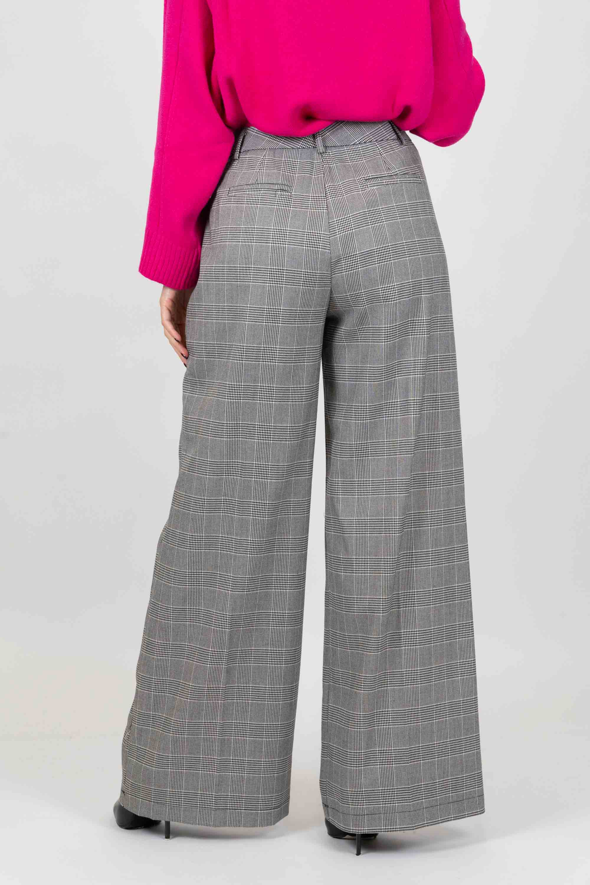 Tension in - Palazzo trousers with Prince of Wales pleats