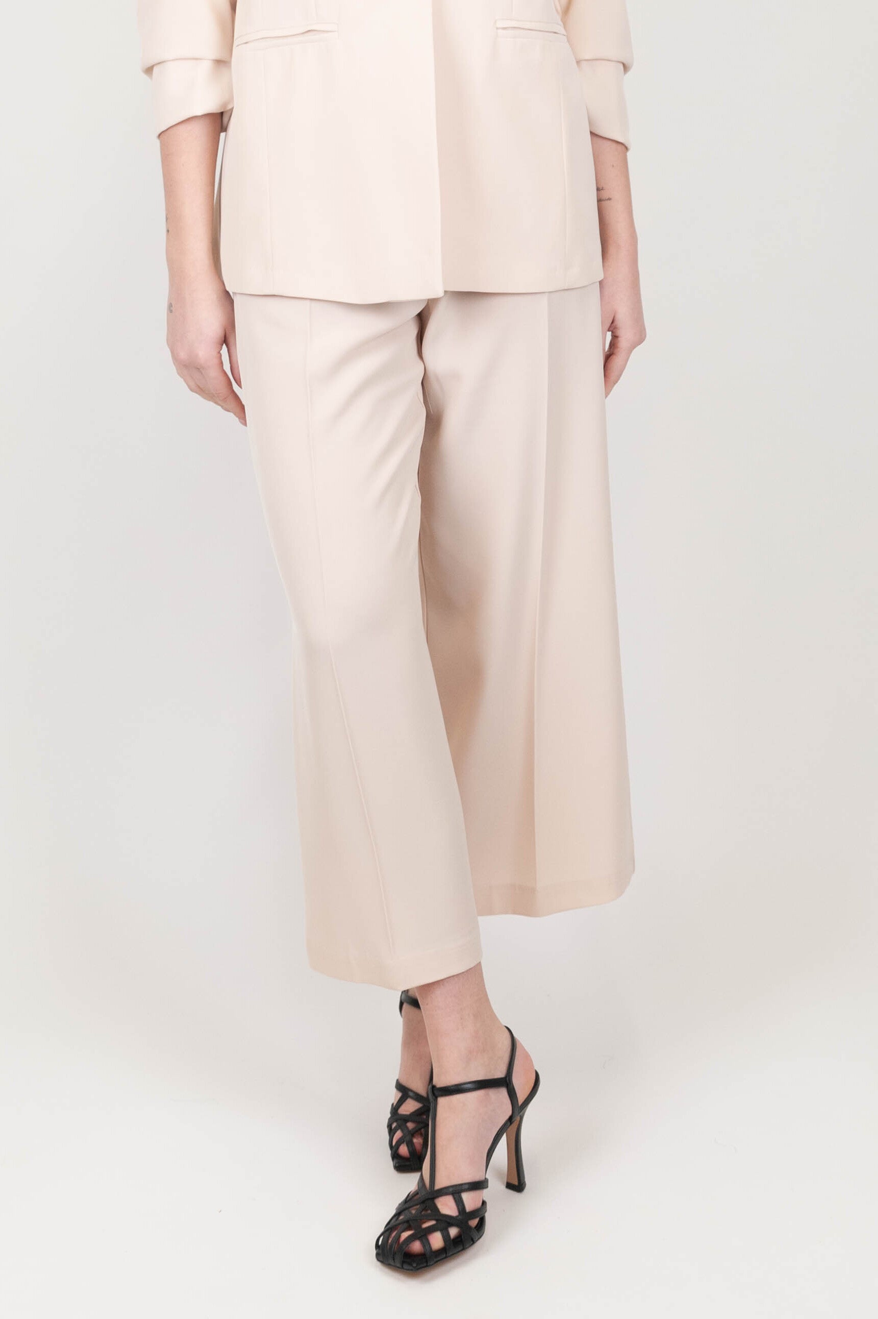 Maryley - Pantalone palazzo con piega stirata