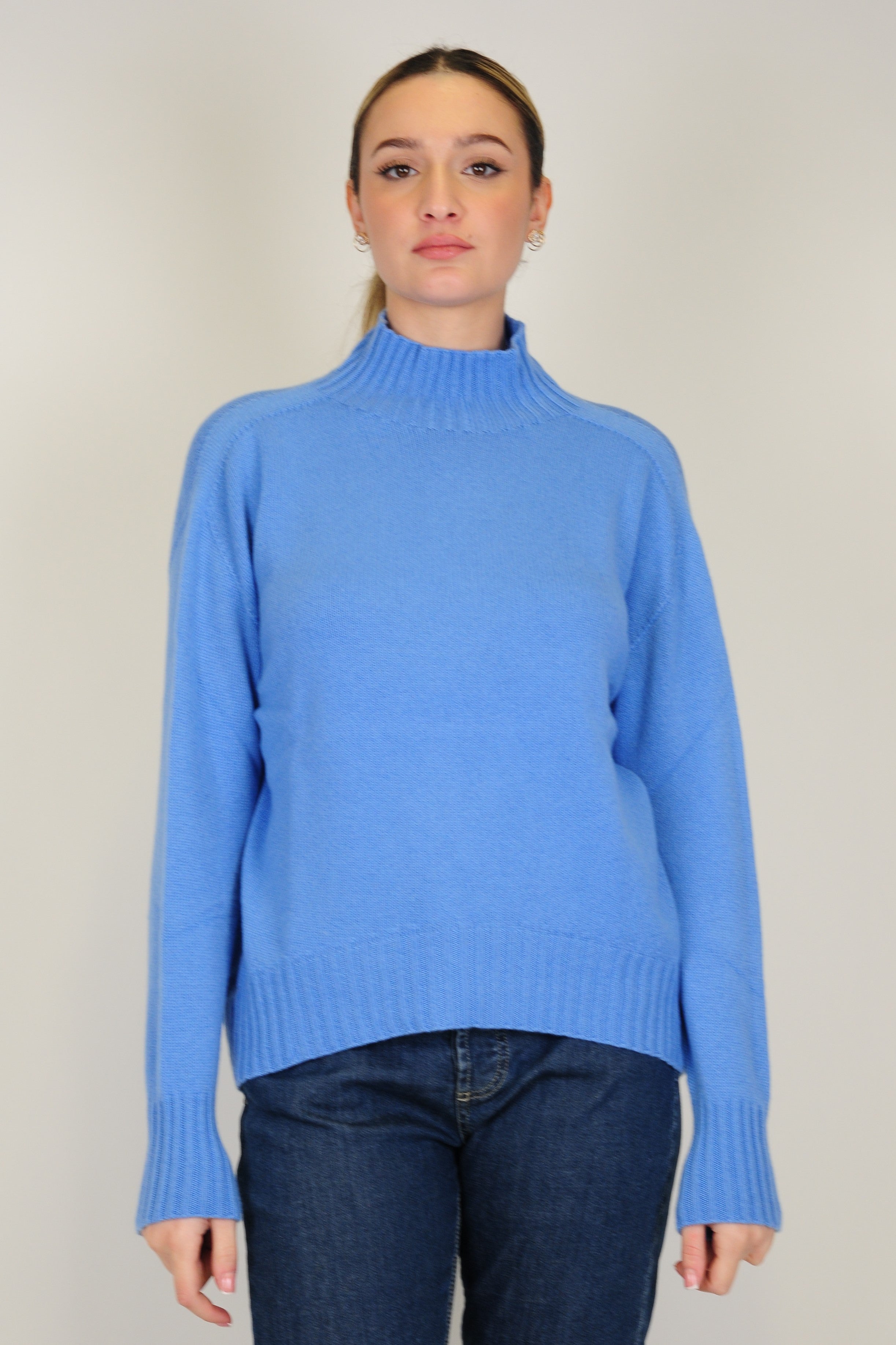 Tensione in - Mezzocollo stondato 100% puro cashmere