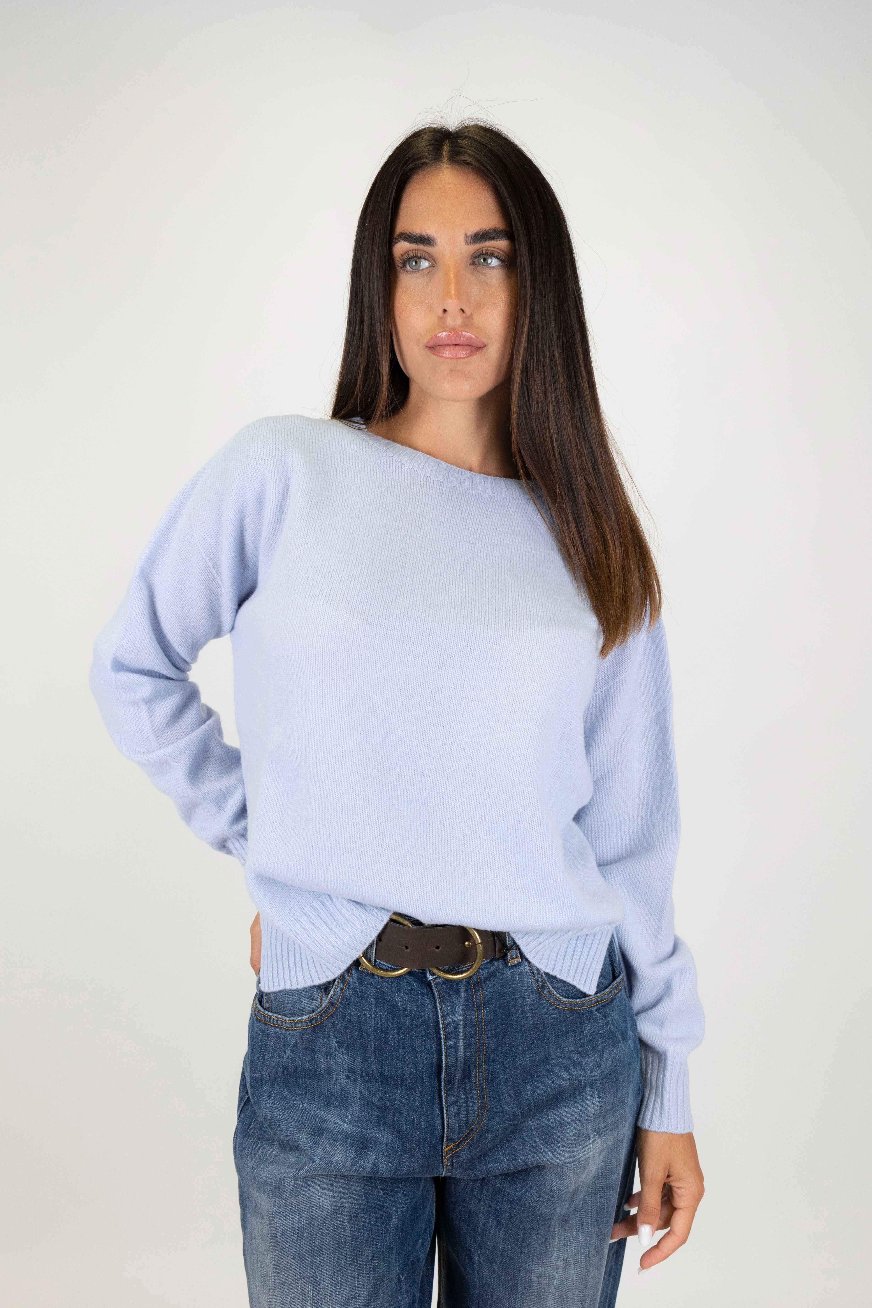 Tensione in - Maglia girocollo in misto lana e cashmere