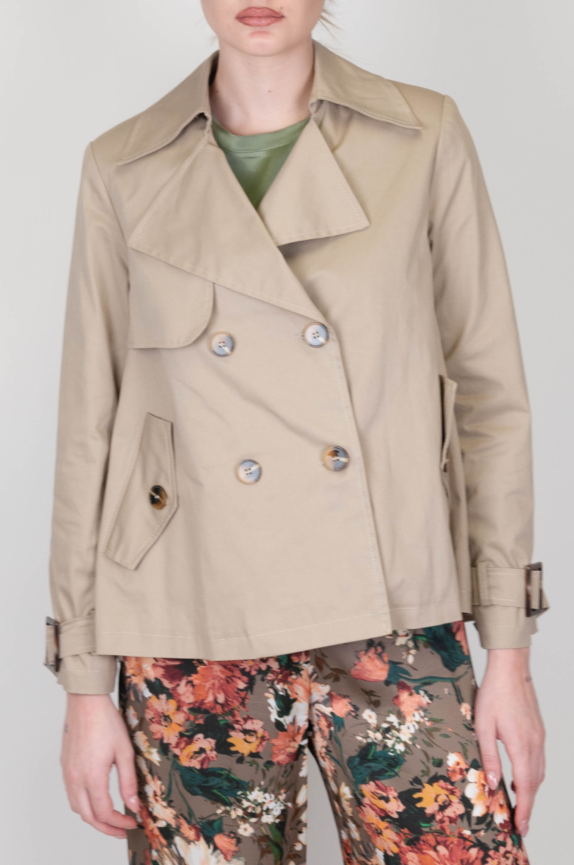 Tension in - Short double-breasted trench coat