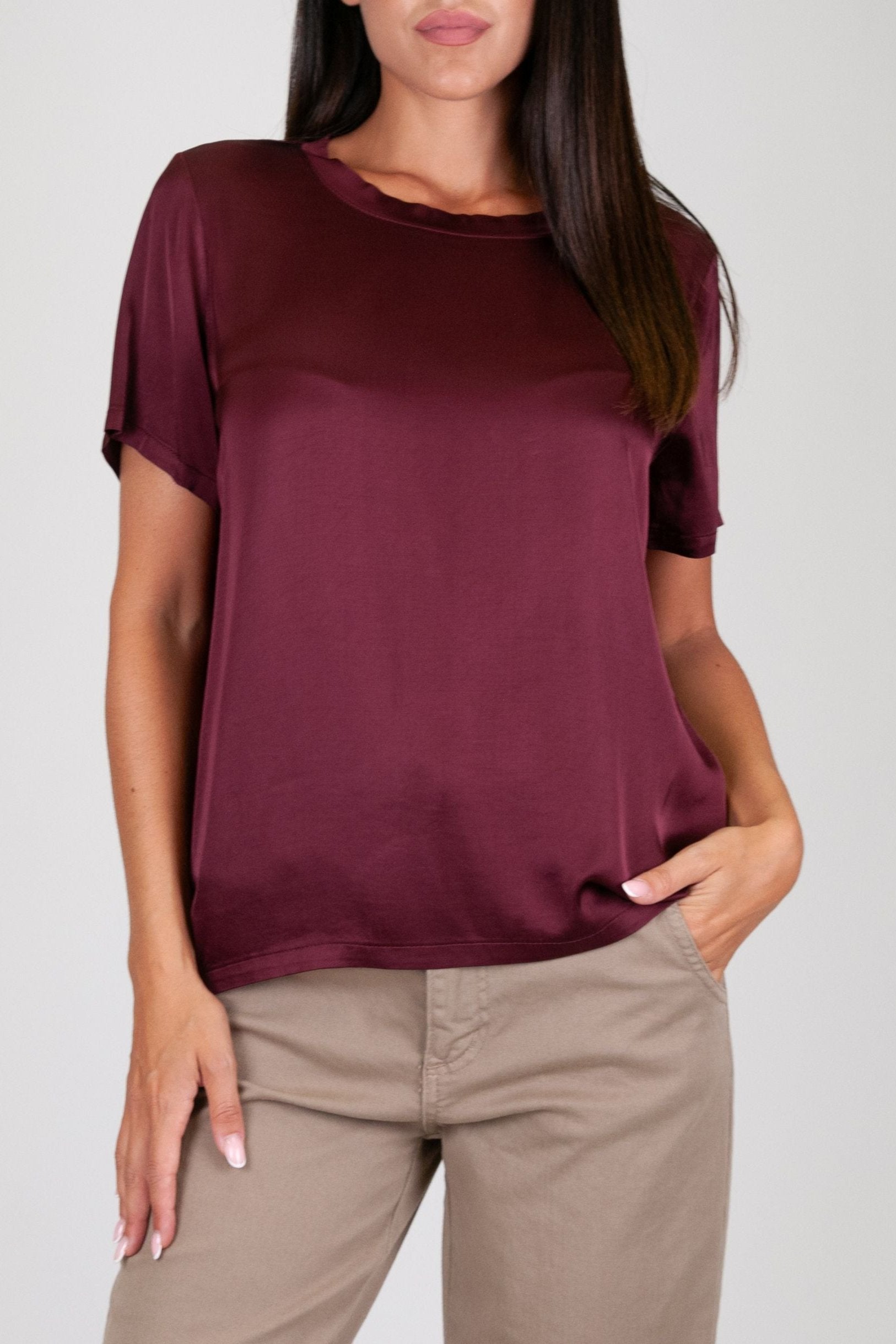 Dixie - Viscose crew-neck T-shirt