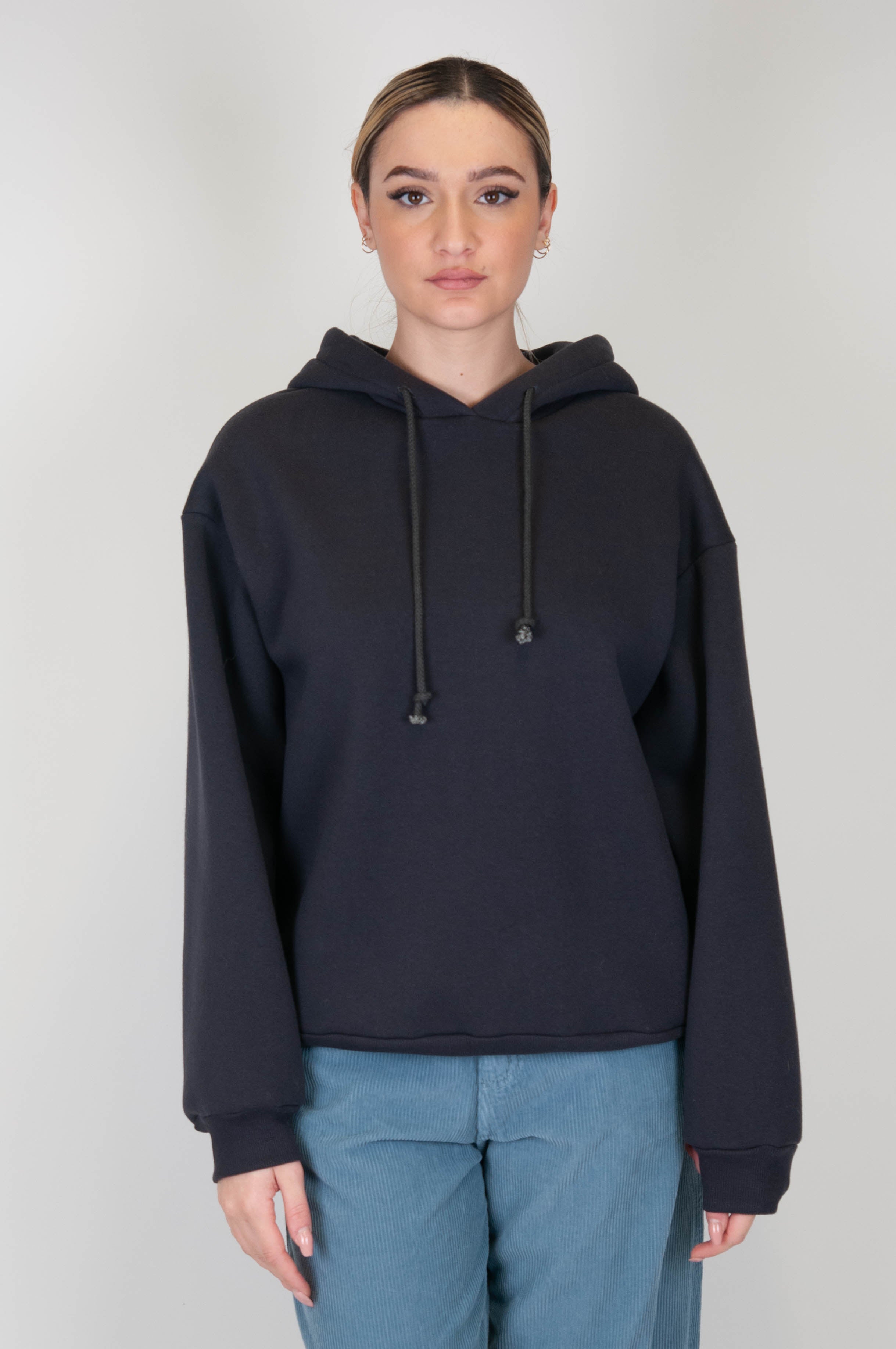 Tension in - Solid color sweatshirt with hood