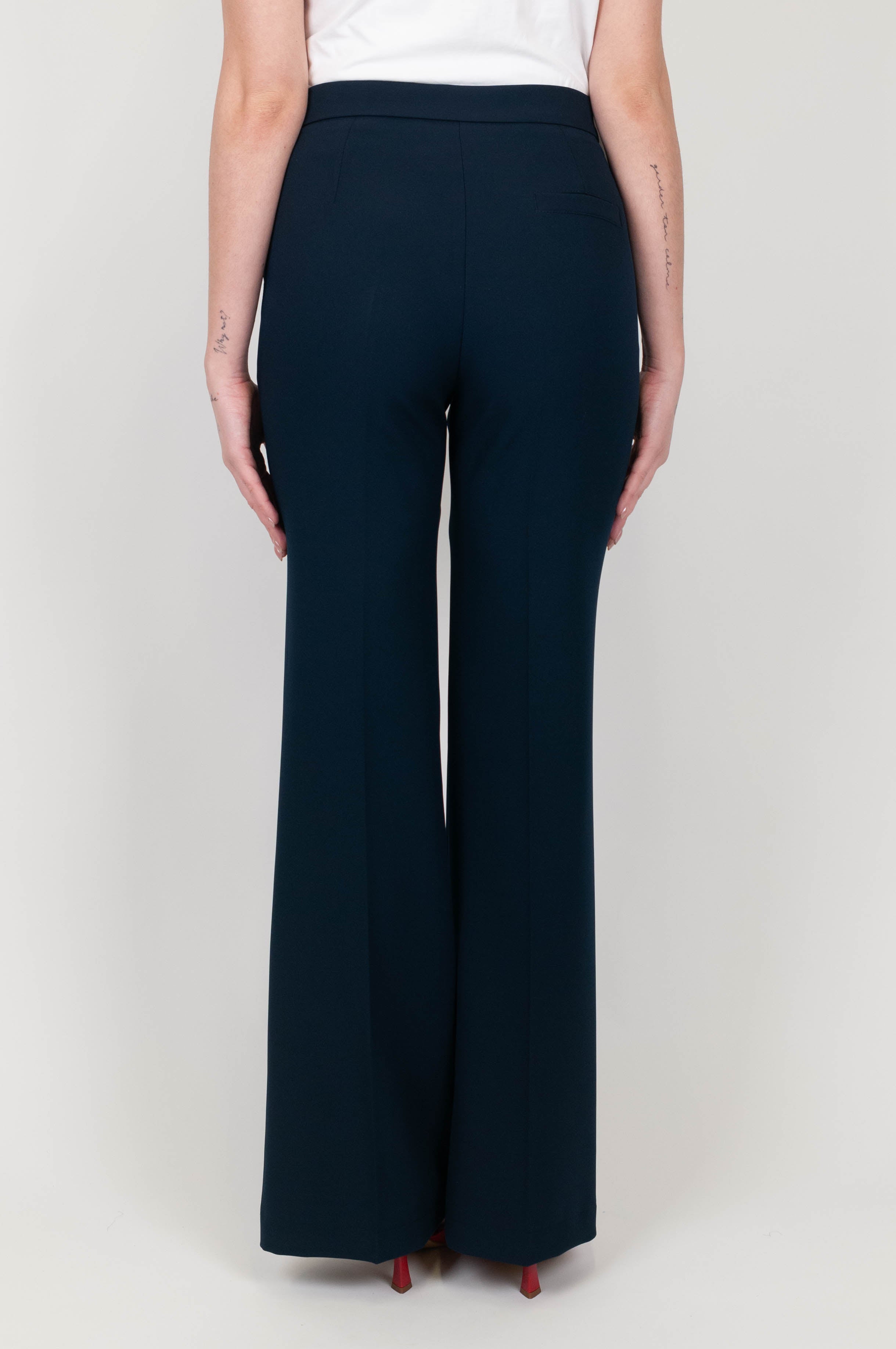 Maryley - Pantalone a zampa con piega stirata