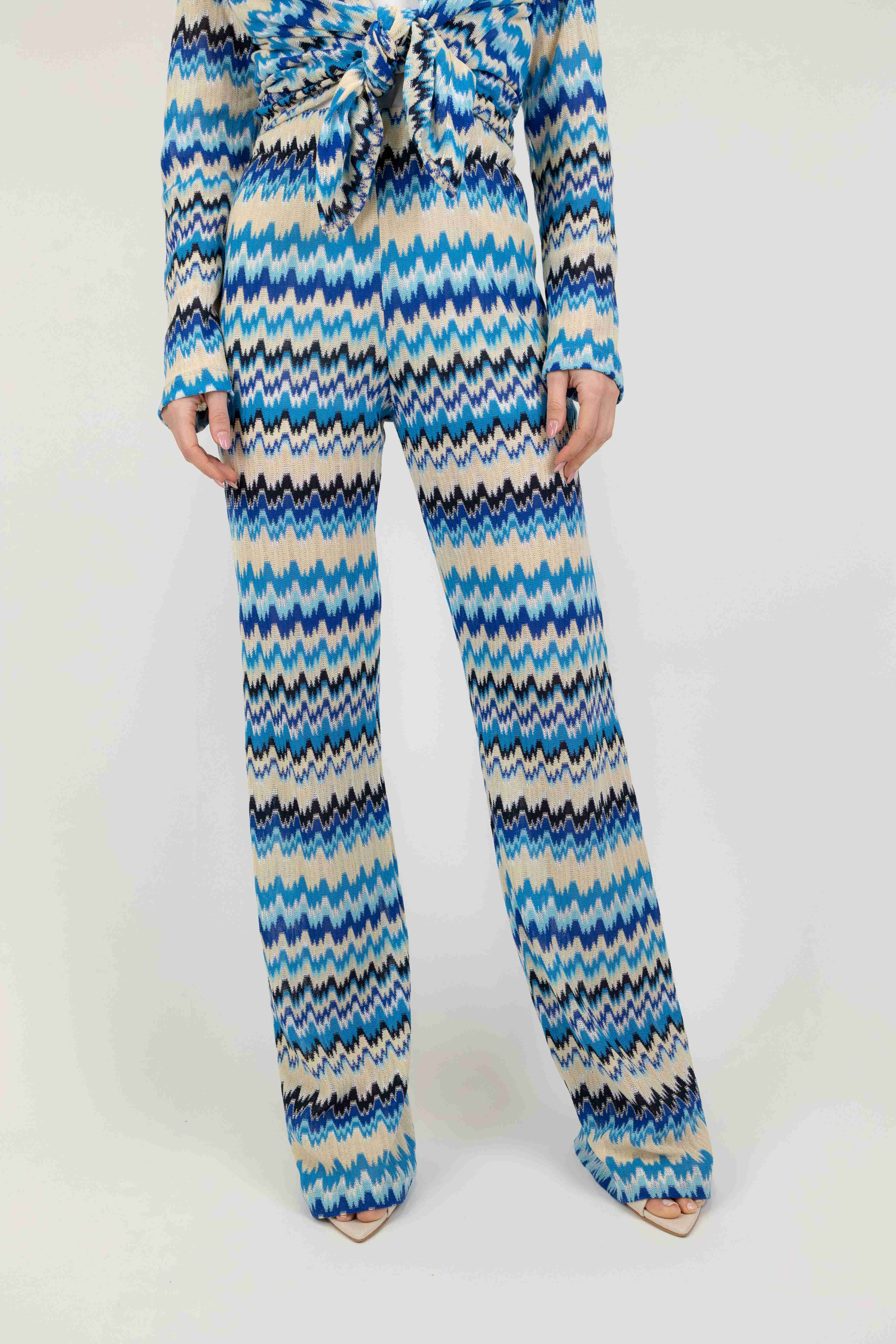 Haveone - Zig zag patterned flared trousers