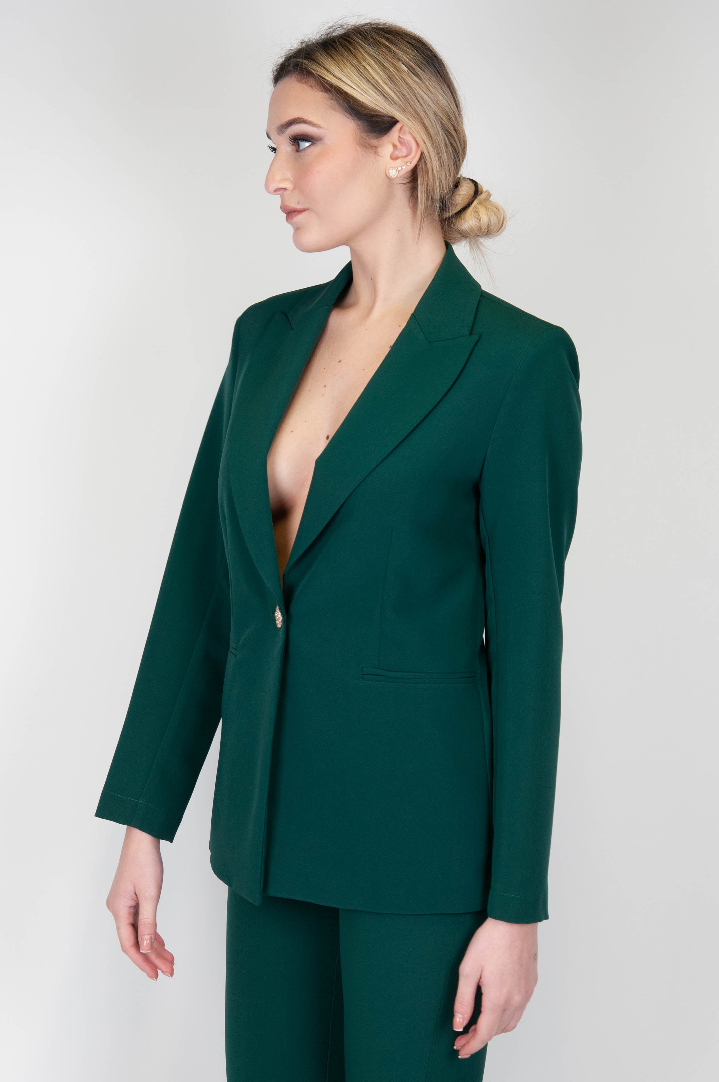 Maryley - Single-breasted jacket with jewel button closure