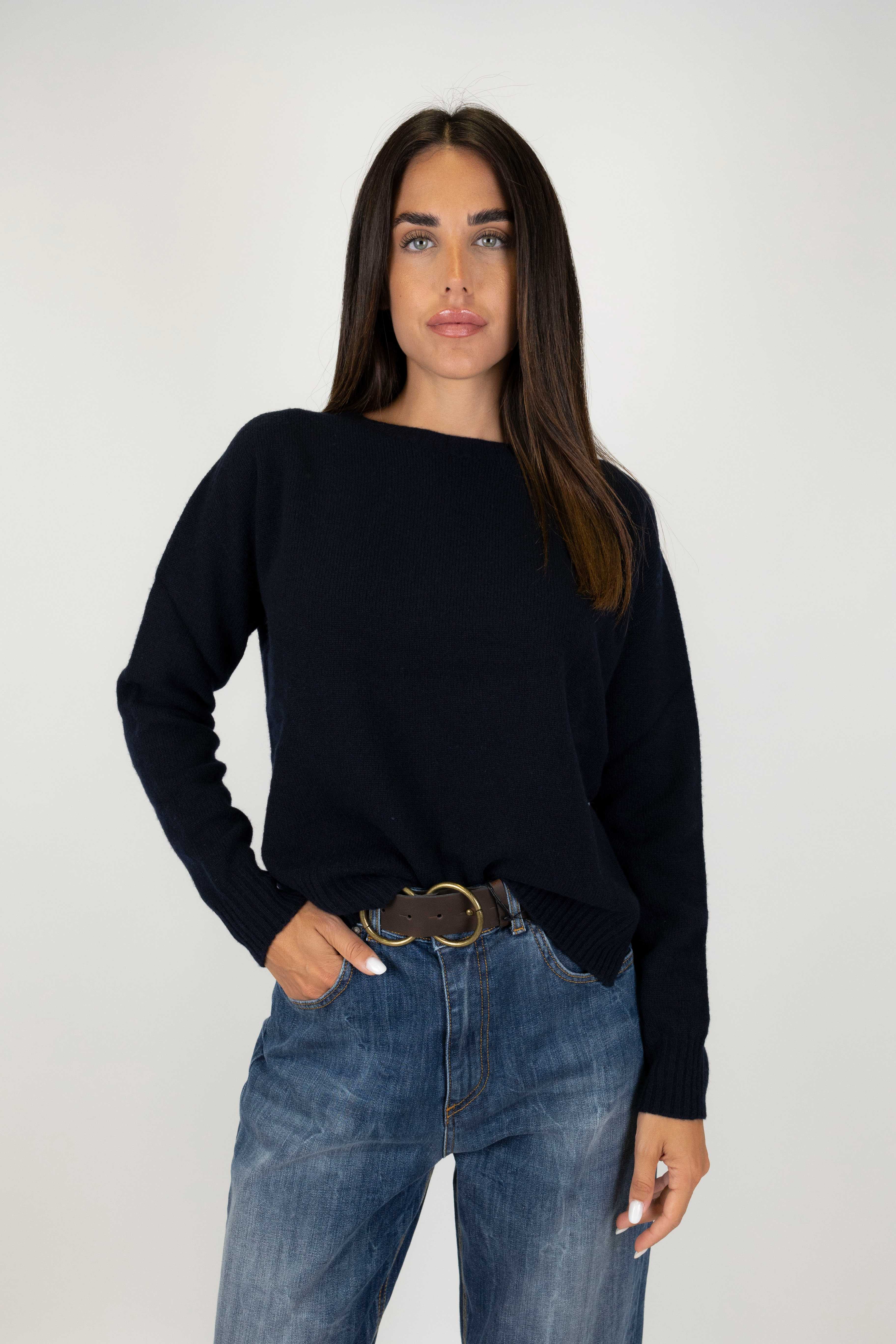 Tensione in - Maglia girocollo in misto lana e cashmere