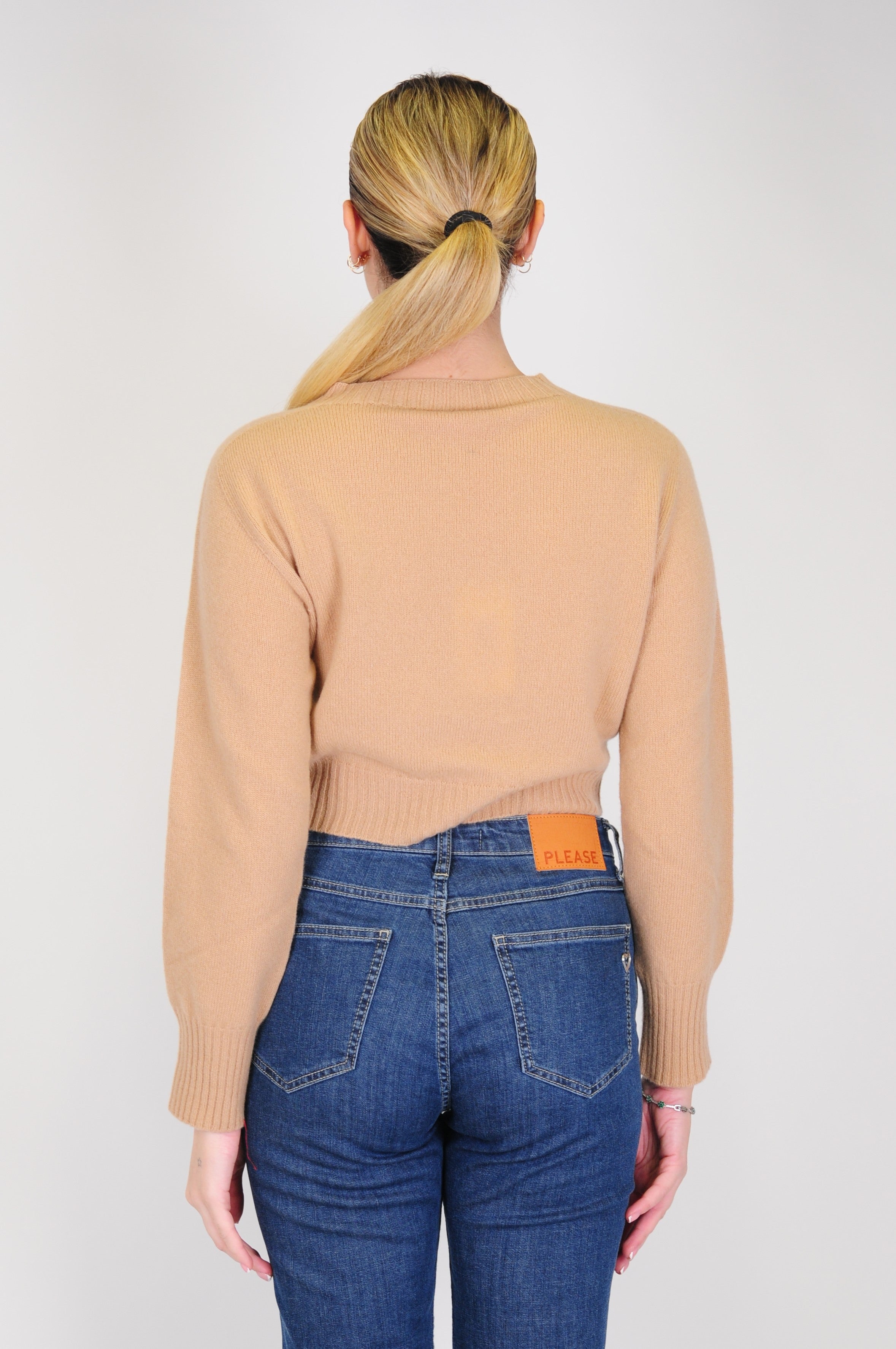 Tension in - Cashmere blend crop sweater