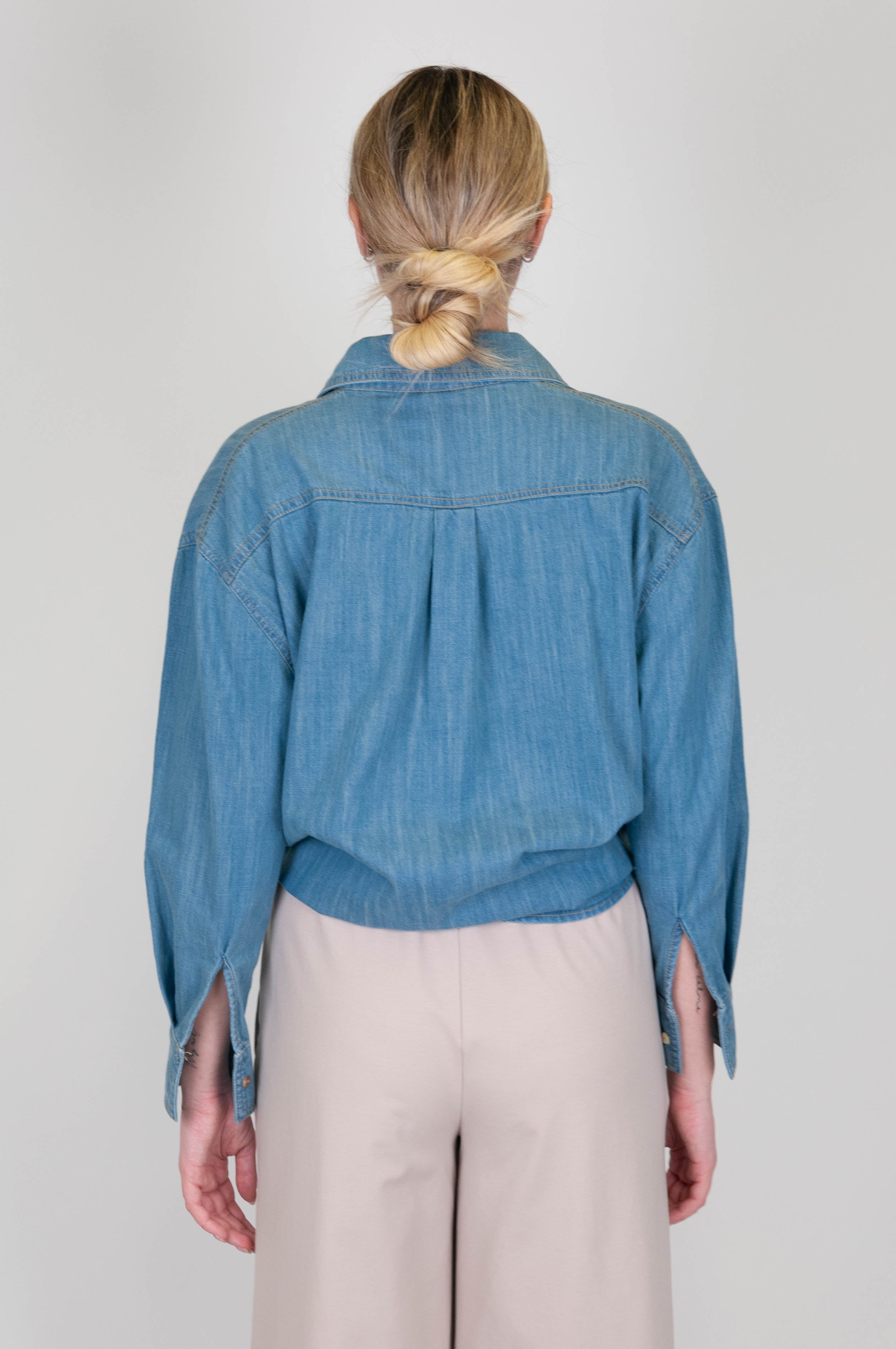 Tension in - Denim shirt with sequin pockets