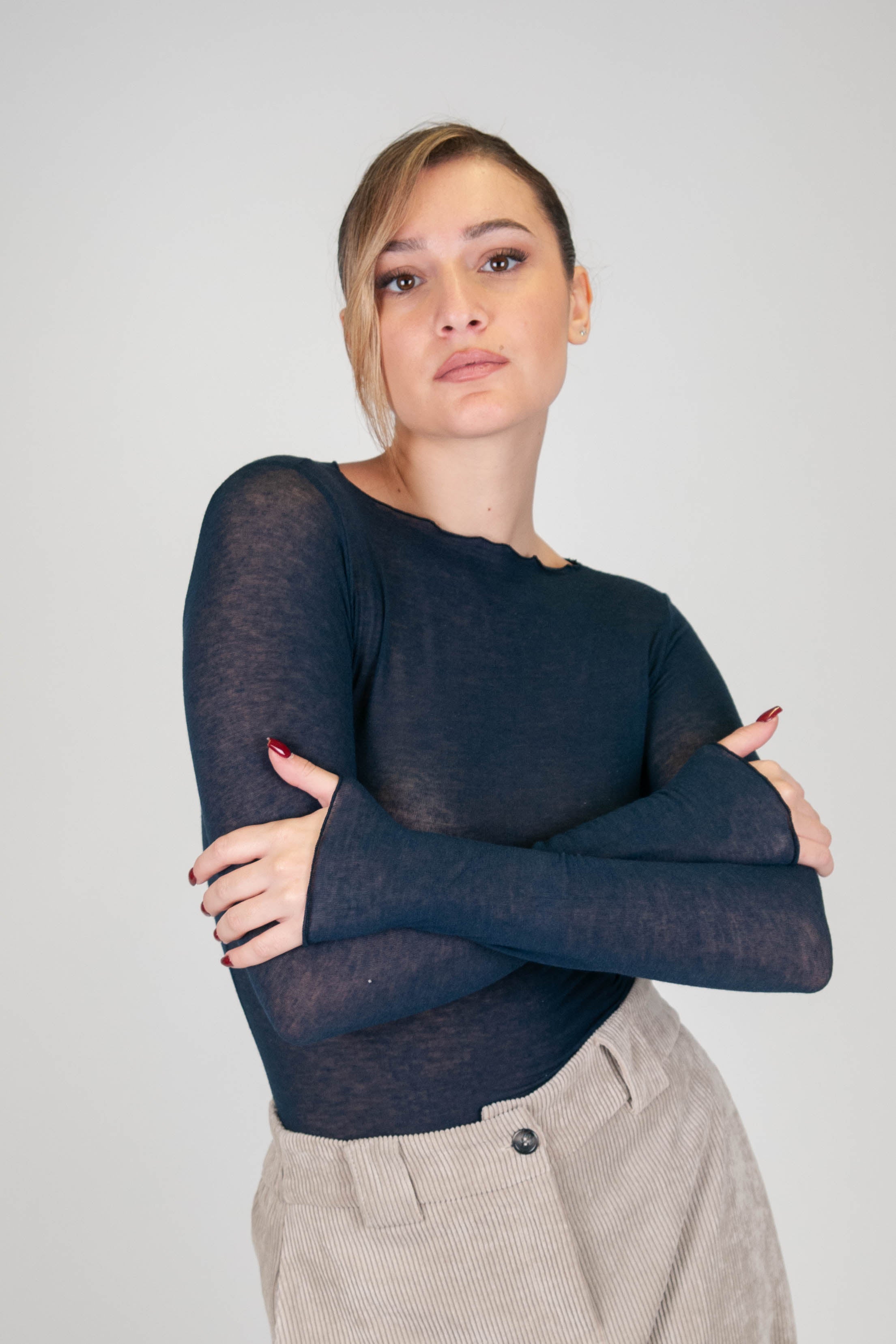 Tensione in - Maglia basic in misto cashmere