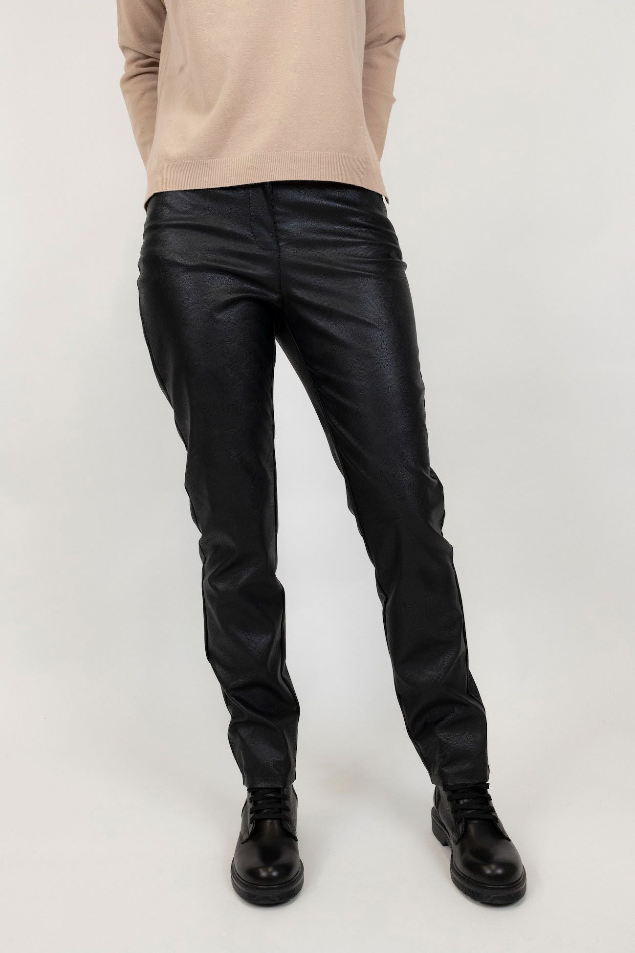 Please - Regular faux leather trousers