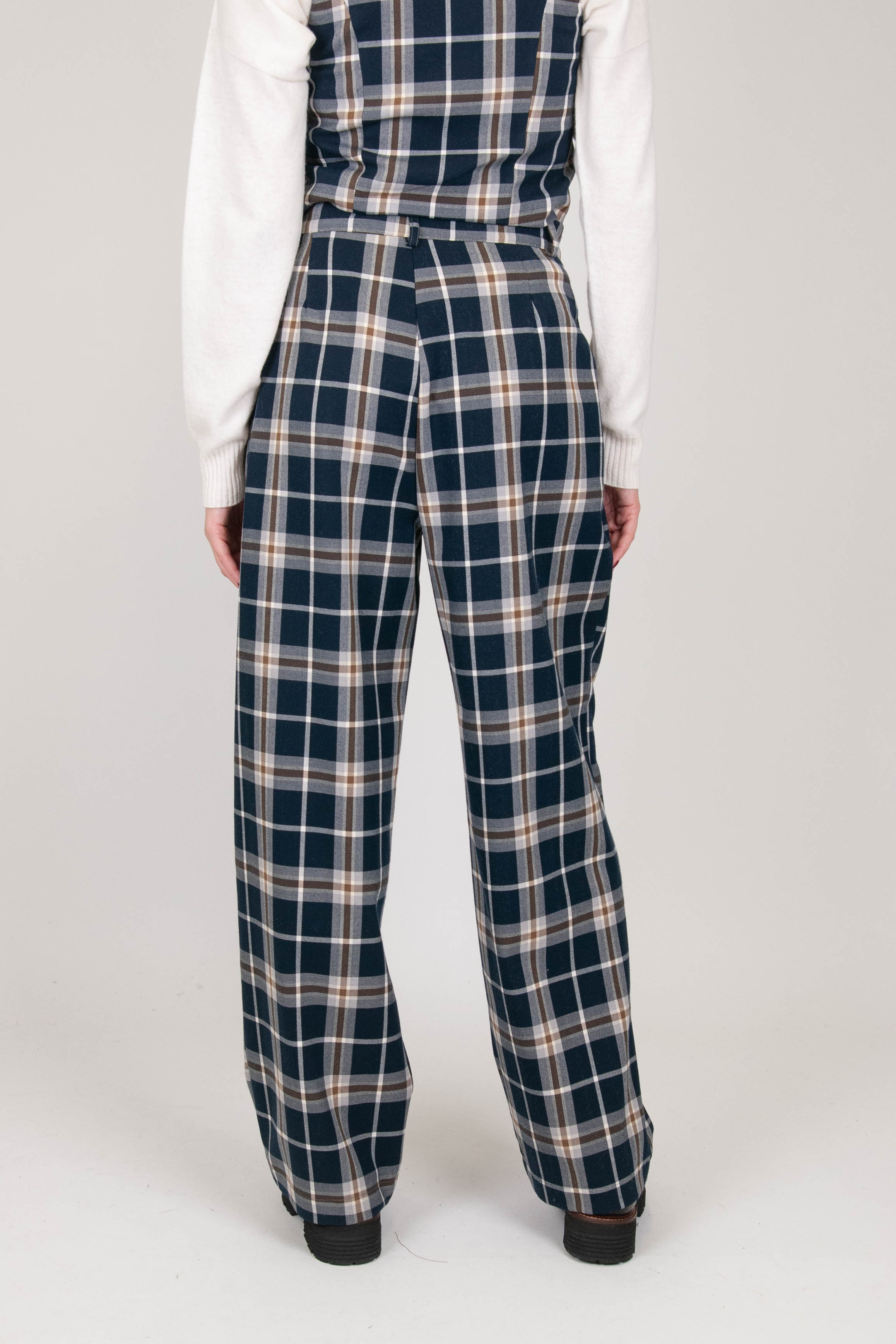 Kontatto - Check patterned palazzo trousers