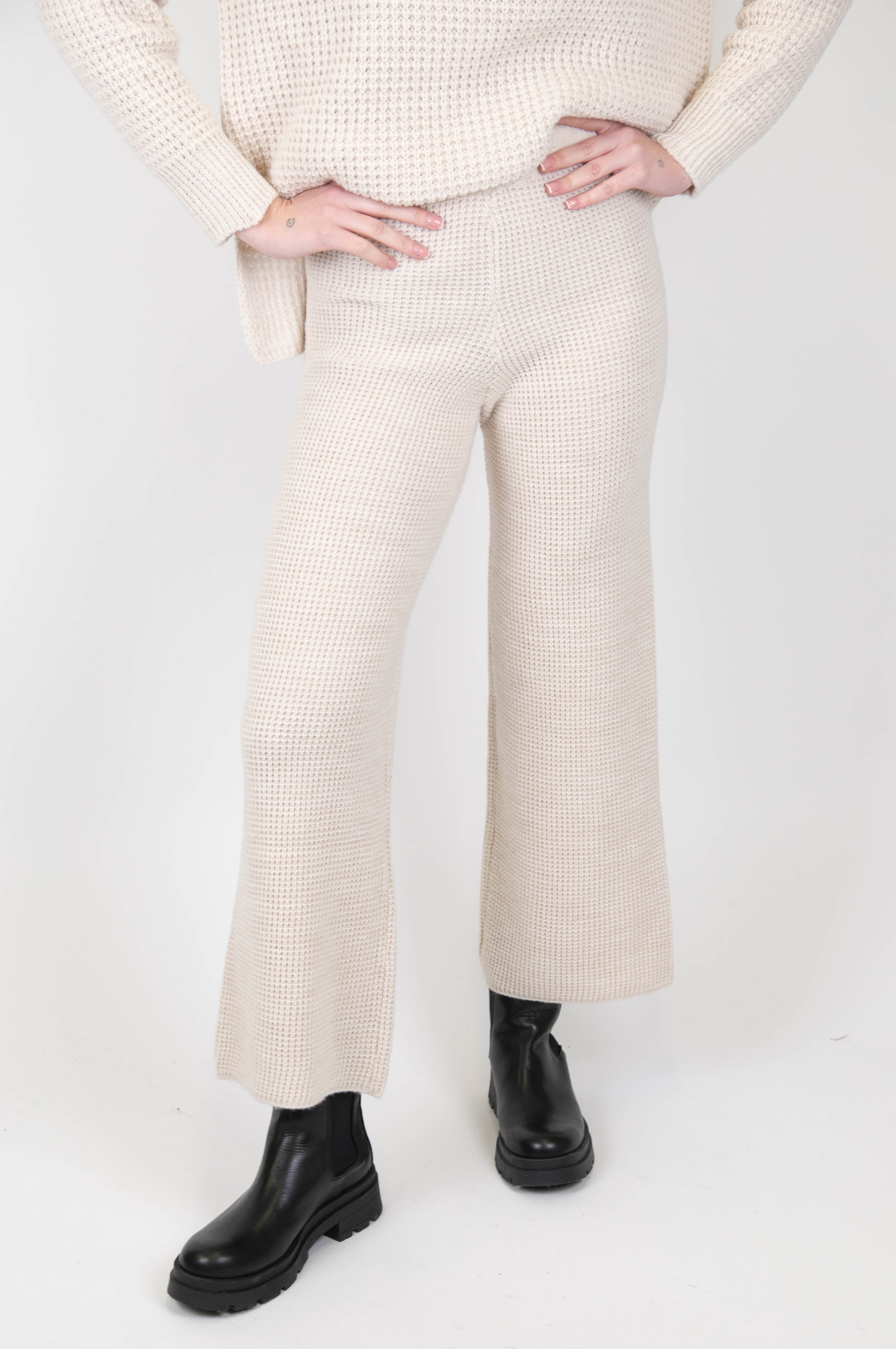 Haveone - Pantalone con elastico in vita in misto lana